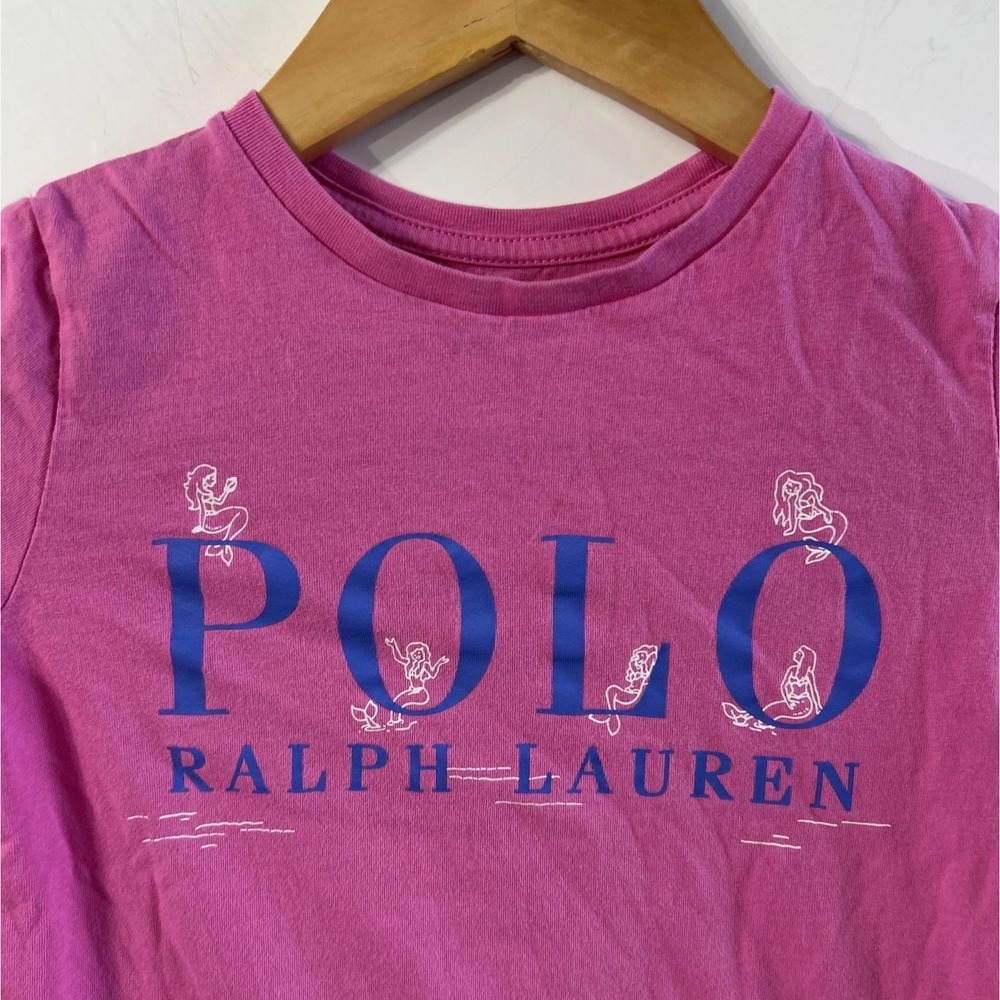 Girls Polo RALPH LAUREN L/S Mermaid Shirt Sz 7 Small